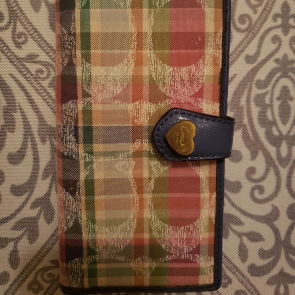 Plaid Coach Wallet